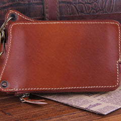 Genuine Leather Mens Cool Phone Key Wallet Card Slim Wallet Key Holder Car Key Case for Men - imessengerbags