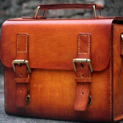 Cool Handmade Leather Mens Small Messenger Bag Camera Bag for men