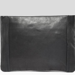 Genuine Leather Mens Clutch Cool Slim Wallet Zipper Clutch Wristlet Wallet for Men