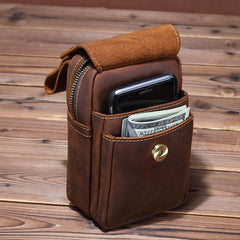 Fashion Brown Leather Men's Small Vertical Courier Bag Messenger Bag Side Bag For Men