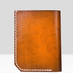 Handmade Mens Cool billfold Leather Wallet Men Small Slim Wallets Bifold for Men - imessengerbags