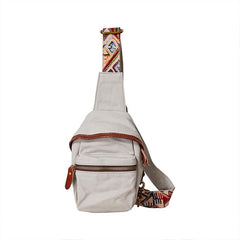 Western Canvas Mens Womens Small Sling Bag Canvas Sling Backpack Sling Pack One Shoulder Pack for Men and Women