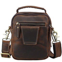 Cool Leather Vintage Small Side Bags Waist Bag Belt Pouch Small Shoulder Bags For Men - imessengerbags
