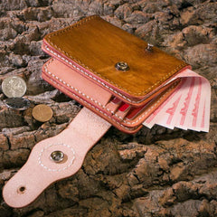 Handmade Leather billfold Mens Chain Biker Wallet Cool Leather Wallet With Chain Wallets for Men - imessengerbags