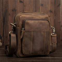 Cool Mens Leather Small Side Bag Small Messenger bag Shoulder bag For Men - imessengerbags