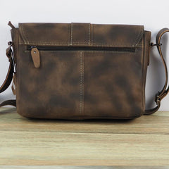 Cool Leather Mens Vintage Brown Messenger Bag Side Bag Small Shoulder Bag for Men