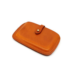 Handmade Leather Mens Card Wallet Front Pocket Wallets Small Wallets for Men