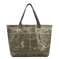 Waxed Canvas Leather Womens Mens Large Pink Tote Bag Shoulder Bag Black Tote Purse For Women - imessengerbags