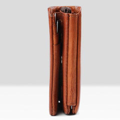 Handmade Mens Cool billfold Leather Wallet Men Small Wallets Trifold for Men - imessengerbags