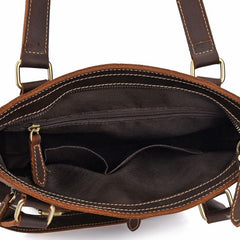 Cool Black Coffee Leather Tote Work Bag Handbag Briefcase Shoulder Bag For Men - imessengerbags