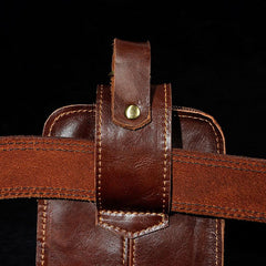 Small Mens Leather Belt Pouch Holster Belt Case Cell Phone Waist Pouch for Men - imessengerbags