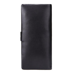 Cool Black Mens Leather Long Wallet Bifold Long Wallet for Men - imessengerbags