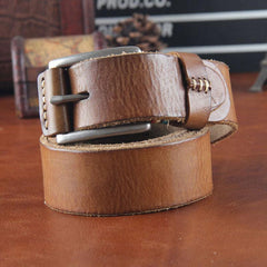 Genuine Leather Punk Rock Biker Trucker Mens Belt Men Black Coffee Belt for Men