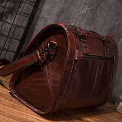Cool Leather Mens Travel Bag Overnight Bag Work Handbag Business Bag for Men