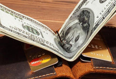 Handmade Genuine Leather Wallet billfold Leather Wallet Slim Bifold Wallet Bag For Mens - imessengerbags