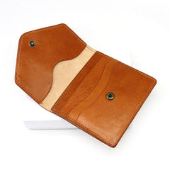 Cool Leather Mens Slim Card Wallet Front Pocket Wallets Small Change Wallet for Men