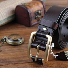 Genuine Leather Punk Rock Biker Trucker Mens Belt Men Black Coffee Belt for Men