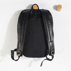Genuine Leather Mens Cool Backpack Sling Bag Large Black Travel Bag Hiking Bag for men