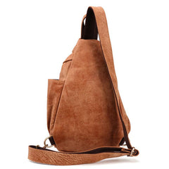 Cool Camel Black Leather Chest Bags Sling Bag Sling Crossbody Bag For Men