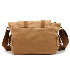 Green Waterproof CANVAS Mens 14'' Side Bag Khaki Messenger Bag FOR MEN