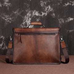 Brown Leather Men's Professional Briefcase 14‘’ Laptop Handbag Black Business Bag Messenger Bag For Men