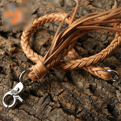 Handmade Leather Braided Wallet Chain Biker Wallet Chain Trucker Chain for Men