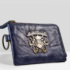 Handmade Leather Mens Chain Biker Wallet Cool Leather Wallet Zipper billfold Wallets - imessengerbags