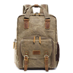 Green LARGE CANVAS WATERPROOF 15'' MENS DSLR CAMERA BAG CANON CAMERA BACKPACK NIKON CAMERA BAG FOR Women - imessengerbags