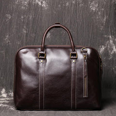 Brown Leather Mens Business 15.6 inches Laptop Work Briefcase Handbag Briefcase Business Bags For Men