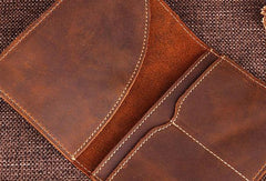 Handmade Genuine Leather Slim Wallet Bifold Long Wallet Passport Purse Bag For Mens - imessengerbags