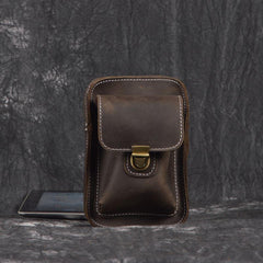 Brown Leather Cigarette Bag Holster Waist Pouches Waist Bag Belt Pouch Belt Bag For Men