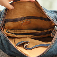 Blue Denim Mens Womens Casual Large Handbag Messenger Bags Jean Handbags Shoulder Bag For Men