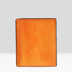 Handmade Mens Cool billfold Leather Wallet Men Small Zipper Wallets Bifold for Men - imessengerbags