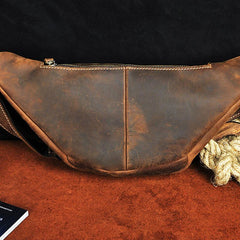 Cool Vintage Brown Mens Leather Fanny Pack Belt Bags Waist Bag For Men