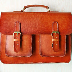 Cool Handmade Leather Mens Messenger Bag Briefcase School Bag for men