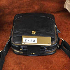 Small Leather Mens SIDE BAG COURIER BAG Messenger Bag Shoulder Bag for Men