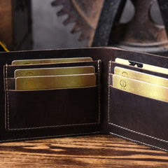 Handmade Leather Mens Cool Wallet Men Slim Wallets Front Pocket Wallet for Men - imessengerbags