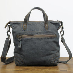 Denim Blue Mens Messenger Bag Tote Shoulder Bag Jean Courier Bag For Men