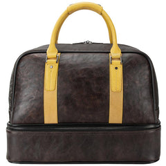 Casual Brown Leather Men Business Weekender Bags Handbag With Shoes Storage Travel Bags Overnight Bags For Men