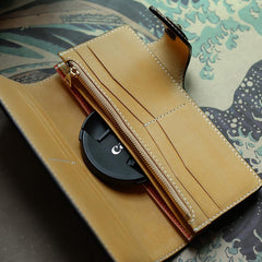 Handmade Leather Tooled PRAJNA Mens Chain Biker Wallet Cool Leather Wallet With Chain Wallets for Men