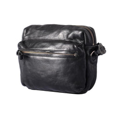 Fashion Simple Black Small Leather Men Side Bag Tan Messenger Bag Courier Bag For Men - imessengerbags