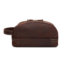Cool Leather Mens Zipper Wristlet Bag Vintage Clutch Zipper Bag for Men