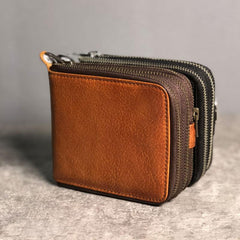 Genuine Leather Mens Cool billfold Leather Wallet Men Small Wallets Bifold for Men - imessengerbags
