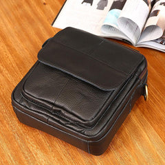 Cool Coffee Small Leather Mens Side Bag Messenger Bag Shoulder Bag for Men