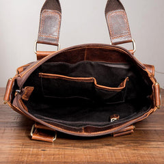 Cool Leather Mens Small Briefcase Handbag Business Handbag Shoulder Bag For Men - imessengerbags