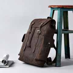 Handmade Leather Mens Cool Backpack Sling Bag Large Travel Bag Hiking Bag for Men - imessengerbags