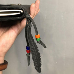 Genuine Leather Mens Clutch Cool Slim Wallet Passport Travel Clutch Wristlet Wallet for Men - imessengerbags