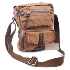 Canvas Black Mens Vertical Postman Bags Canvas Messenger Bags Khaki Courier Bag For Men