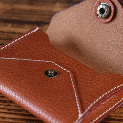 Handmade Mens Cool Short Leather Wallet Men Small Card Slim Wallets Bifold for Men