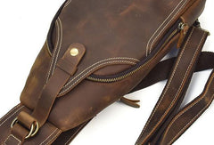 Cool Leather Chest Bag Sling Bag Sling Crossbody Bag Travel Bag Hiking Bags For Men